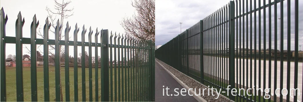 BS1722 a caldo a caldo Tre rotaia da 3,0 m a triplo punta Curved top Wace Acciaio Palisade ad alta recinzione per la stazione di pompaggio Telecom Sostation Potenza